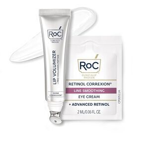 RoC Derm Correxion Lip Volumizer Line Smoothing Eye Cream Hyaluronic & Vitamin E